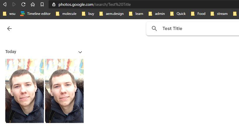 Search for file with properties in google photos